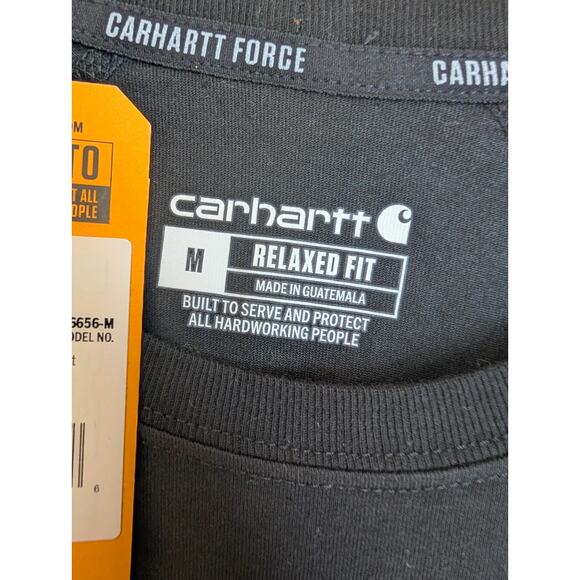 Carhartt Force Pocket T-Shirt Mens M Black Relaxed Fit Midweight TK6656-M NWT - Picture 3 of 5